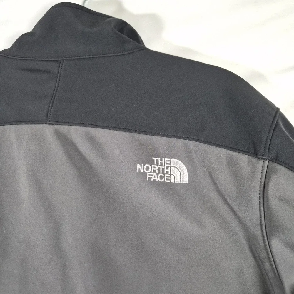 The North Face Men's XL Apex Softshell Jacket Black Gray Full Zip Fleece Lined